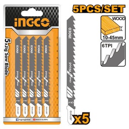 [JSBT101D] INGCO LAMES SCIE SAUTEUSE 5PCS POUR BOIS 74MM  