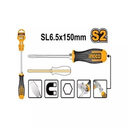 INGCO TOURNEVIS À ZONE DE FRAPPE VIS À FENTE 6*150 MM [HGTS686150]