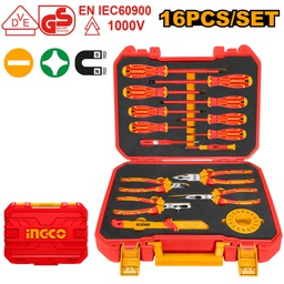 [HKITH1601] INGCO MALETTE 16PCS OUTILLAGE À MAIN ISOLÉ  