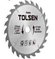 [76441] LAME DE SCIE CIRCULAIRE (BOIS) 210MM 48T TOLSEN