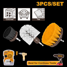 INGCO JEU DE 3 BROSSES DE NETTOYAGE POUR VISSEUSE NR  [WCB0301]