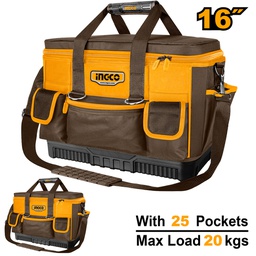 [HTBG10] INGCO SAC À OUTILS 16" 25 POCHES BASE RENFORCÉE  