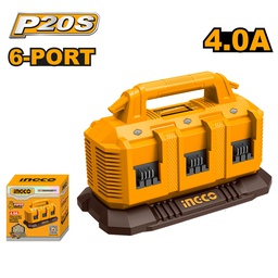 INGCO CHARGEUR À BATTERIES 20V 4AH 6PORTS [FCLI2064]