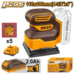 [CSHSLI20141] INGCO 20V finishing sander 1 battery 110MM square pad