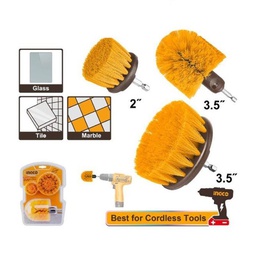 INGCO JEU DE 3 BROSSES DE NETTOYAGE POUR VISSEUSE À POILS SOUPLES [WCBM0301]