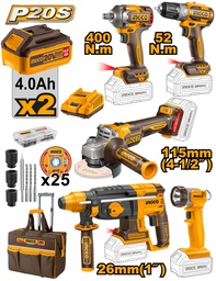 KIT DE 5 MACHINES INGCO BAT 4AH-NR -[CKLI2058]