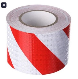 [FI-PAD000081] BANDE AUTOCOLLANTE REFLICHISSANTE 50MM 25M ROUGE/BLANC