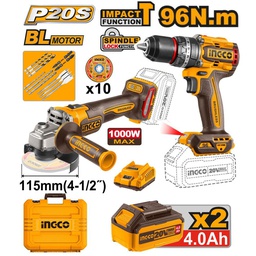 [COSLI241298] PACK 2 MACHINE MEULEUSE VISSEUSE 20V + 10 ACCESSOIRES - [COSLI241298]