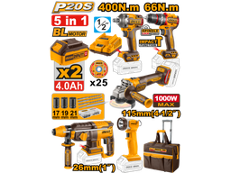 [CKLI2059] INGCO PACK VALISE DE 5 MACHINES 20V  