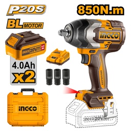 [CIWLI2085] INGCO BOULONNEUSE A CHOC 850NM BRUSHLESS 20V+2BAT  