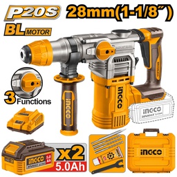 [CRHLI202885] INGCO MARTEAU PERFORATEUR BRUSHLESS 20V SDS PLUS 28MM 2 BAT 5AH  