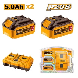 [FBCPK2425] INGCO PACK 2 BATTERIES 5Ah + CHARGEUR [FBCPK2425]