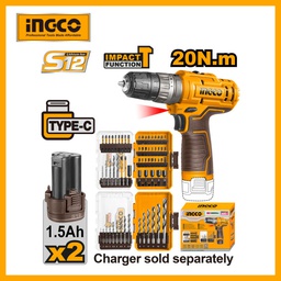[COSLI241197] INGCO مفك كهربائي بطارية 12V 1.5AH