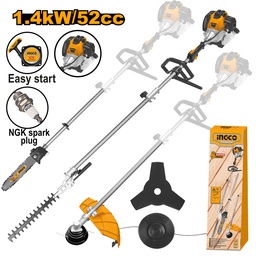 INGCO Taille-haie multifonction à essence 4 en 1