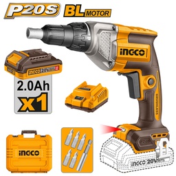[CDSLI204281] INGCO SCREWDRIVER DRY PARTITIONS WITH 1 BATTERY 2.0AH + CHARG