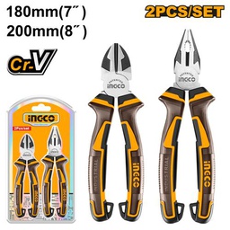 [HKPS28216] INGCO JEU DE 2 PINCES UNIVERSELLE 200MM ET COUPANTE 180MM PRO   