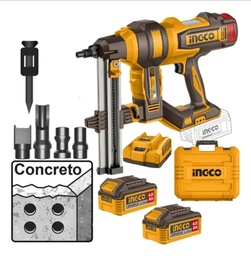 [CCNLI9008] INGCO CLOUEUR À BÉTON 20V 19-40MM -2BATTERIES 4.0AH +CHARGEUR   