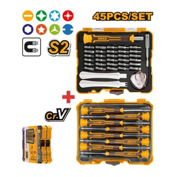 INGCO ENSEMBLE DE TOURNEVIS ET EMBOUTS DE PRECISION 45 pcs [HKSDB0458]