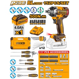 [HKTHP31521] INGCO SET OF 152 TOOLS CORDLESS IMPACT WRENCH