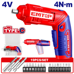 EMTOP TOURNEVIS ÉLECTRIQUE SANS FIL 4V - TYPE C [ECSR0408]