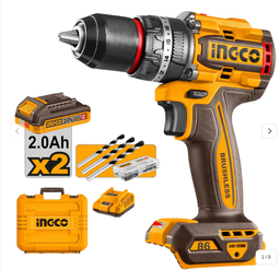 INGCO PERCEUSE VISSEUSE 20V 86NM BRUSHLESS +2BAT 2AH[CIDLI208687]