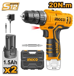 [CDLI12208] INGCO MALETTE VISSEUSE SANS FIL 12V 2 BATTERIES 20NM 