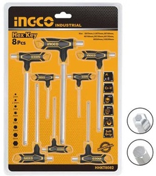 [HHKT8082] INGCO 8 PCS T-HANDLE BALL POINT HEX WRENCH SET 
