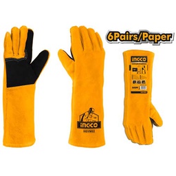 INGCO GANTS POUR SOUDAGE GANTS EN CUIR DE VEAU RETOURNE   [HGVW02]