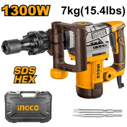 [PDB130018] INGCO MARTEAU BURINEUR 6KG 1300W + 2 BURINS  