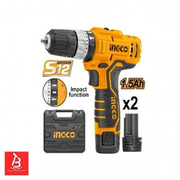 [CIDLI1232] INGCO MALETTE PERCEUSE VISSEUSE LI-ION 12V 1,5A 2BATT [CIDLI1232]